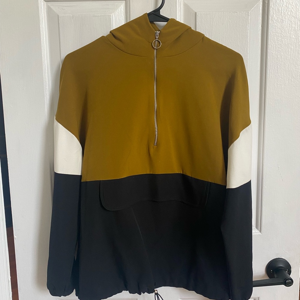 ZARA quarter zip - Olive and Black Jacket